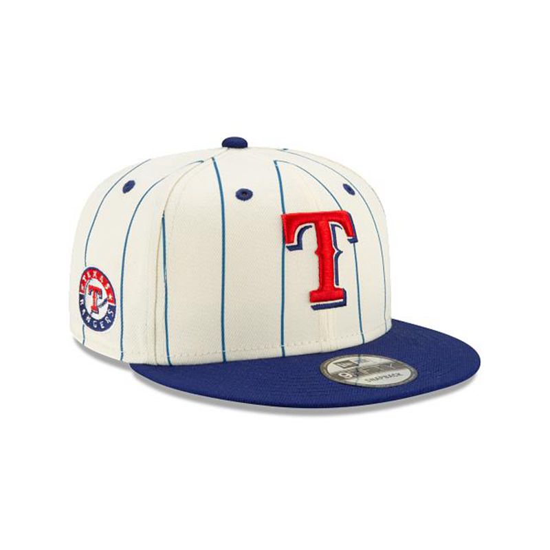 MLB Texas Rangers Pinstripe 9Fifty Snapback (CHI8624) - White New Era Caps